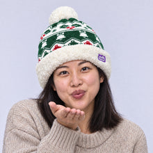 Load image into Gallery viewer, The Foozie™ Holly Christmas Beanie, worn by a woman