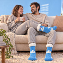 Load image into Gallery viewer, The Foozie™ Cloud slipper socks, worn on the sofa

