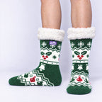 The Foozie™ Christmas Holly slipper socks, front view